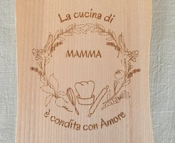 Tagliere cervo 'LA CUCINA DELLA MAMMA' - NEUTRO