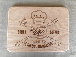 RECTANGULAR CUTTING BOARD EXTRA GRILL MENU - WITH NAME CUSTOMIZATION