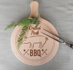 ROUND BBQ CUTTING BOARD - NEUTRAL