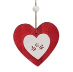 Decoration red heart wood