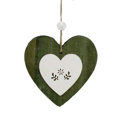 Decoration heart wood green