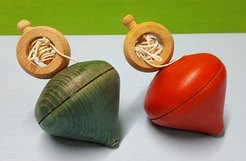 Trottola anello grande colorata - ROSSO